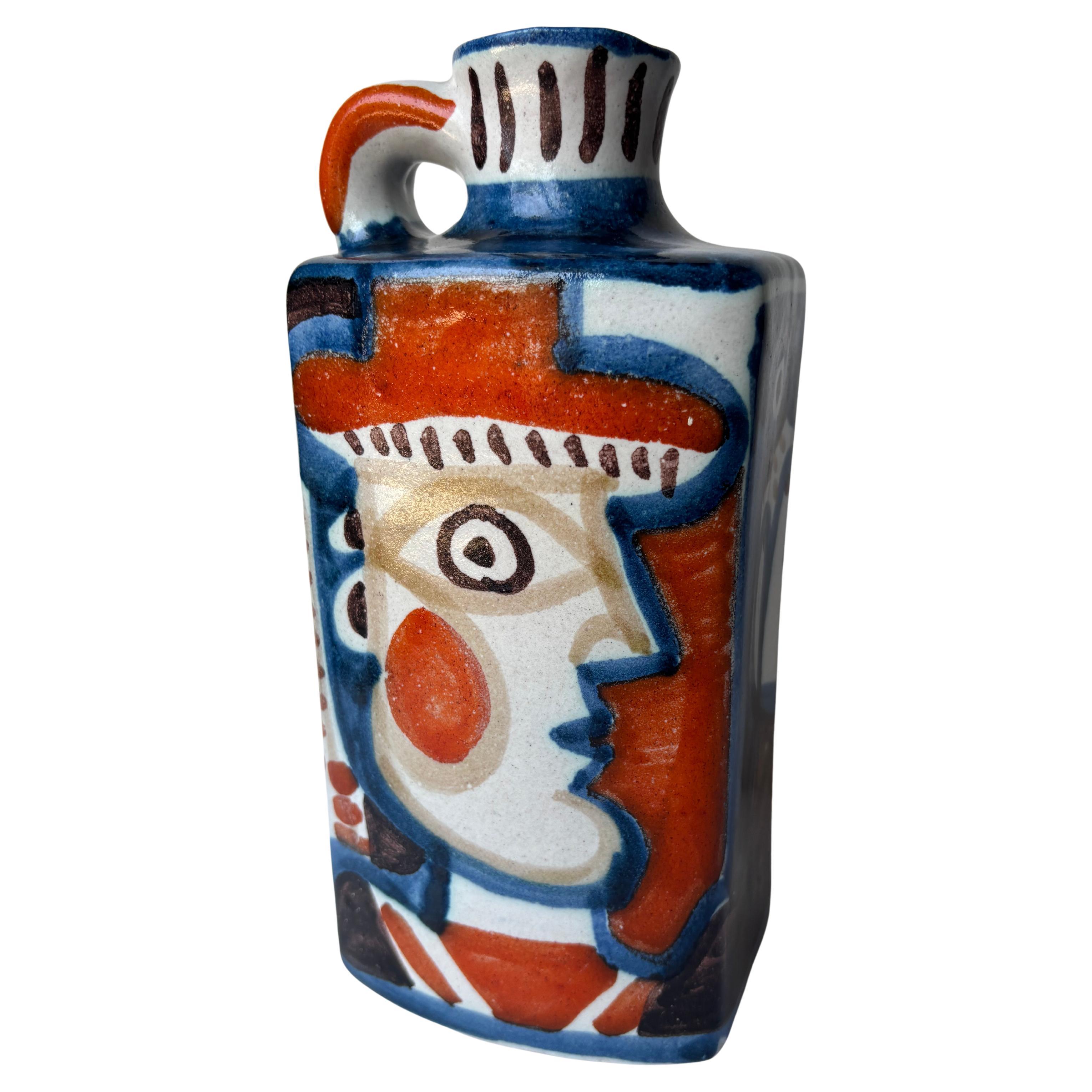 Desimone bottle / vase /vessel ceramic/pottery signed dated. For Sale