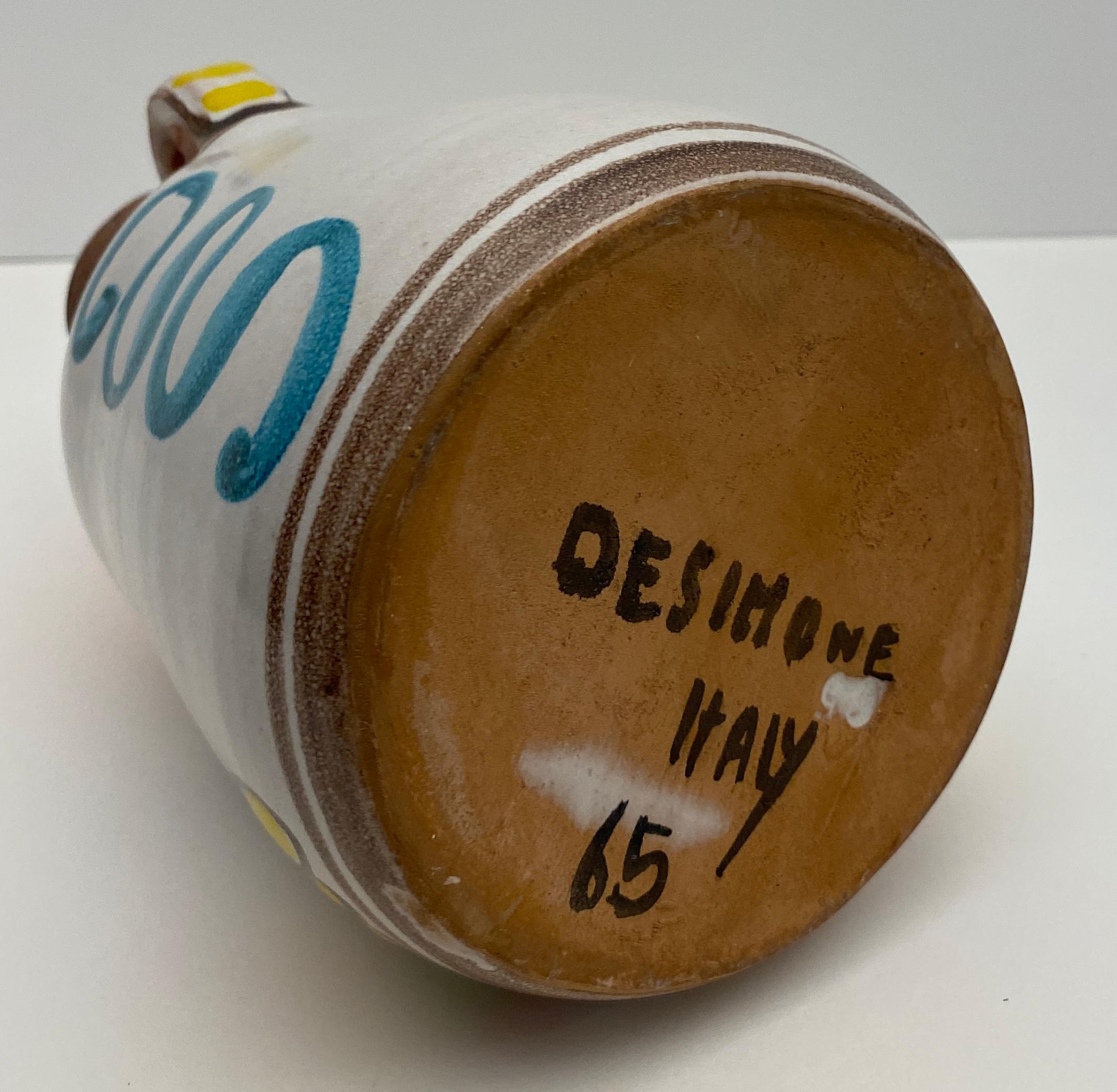 Desimone Ceramic Pitcher Vase In Good Condition For Sale In Miami, FL