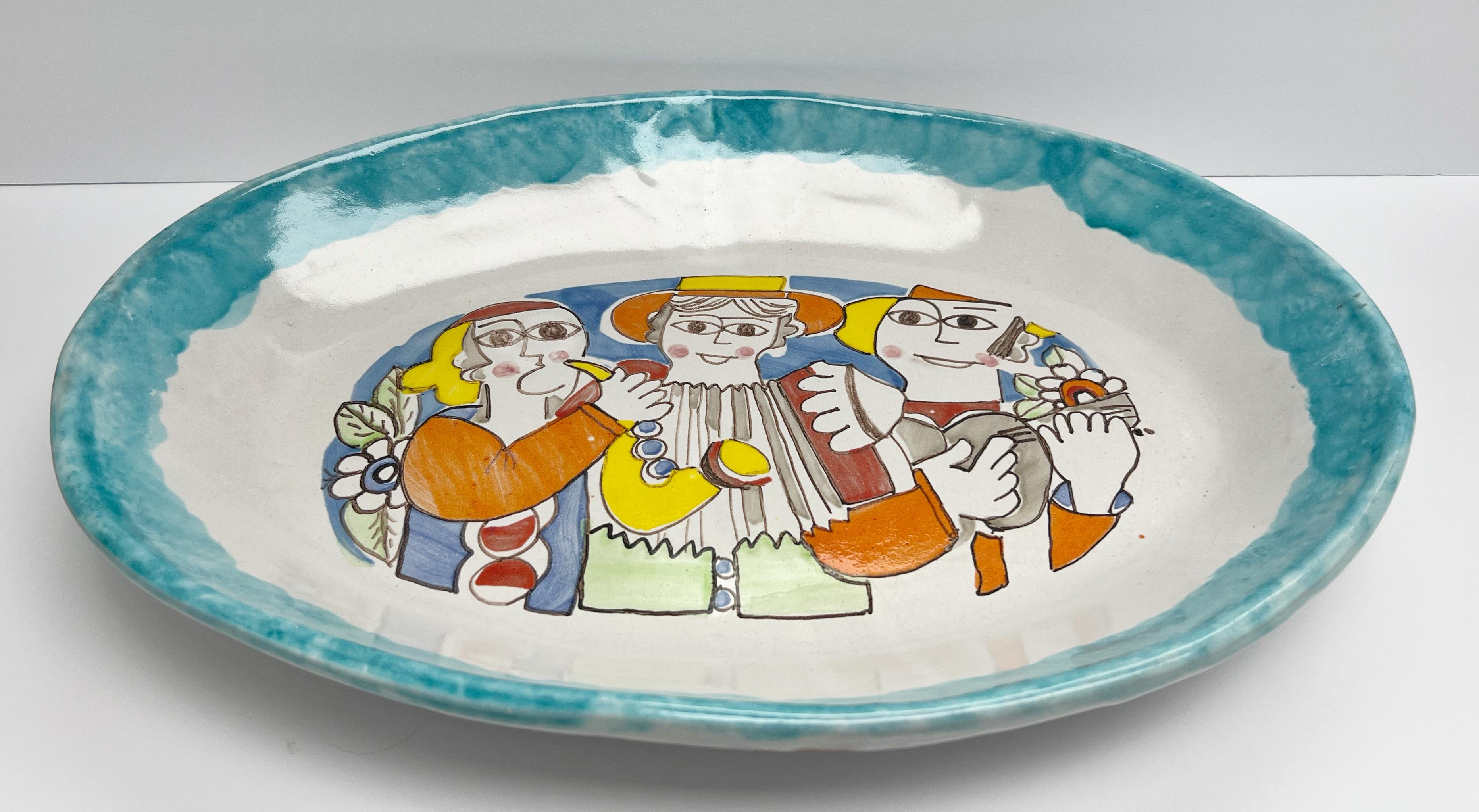 DeSimone Vassoio in ceramica dipinto a mano Italia In condizioni buone in vendita a Miami, FL
