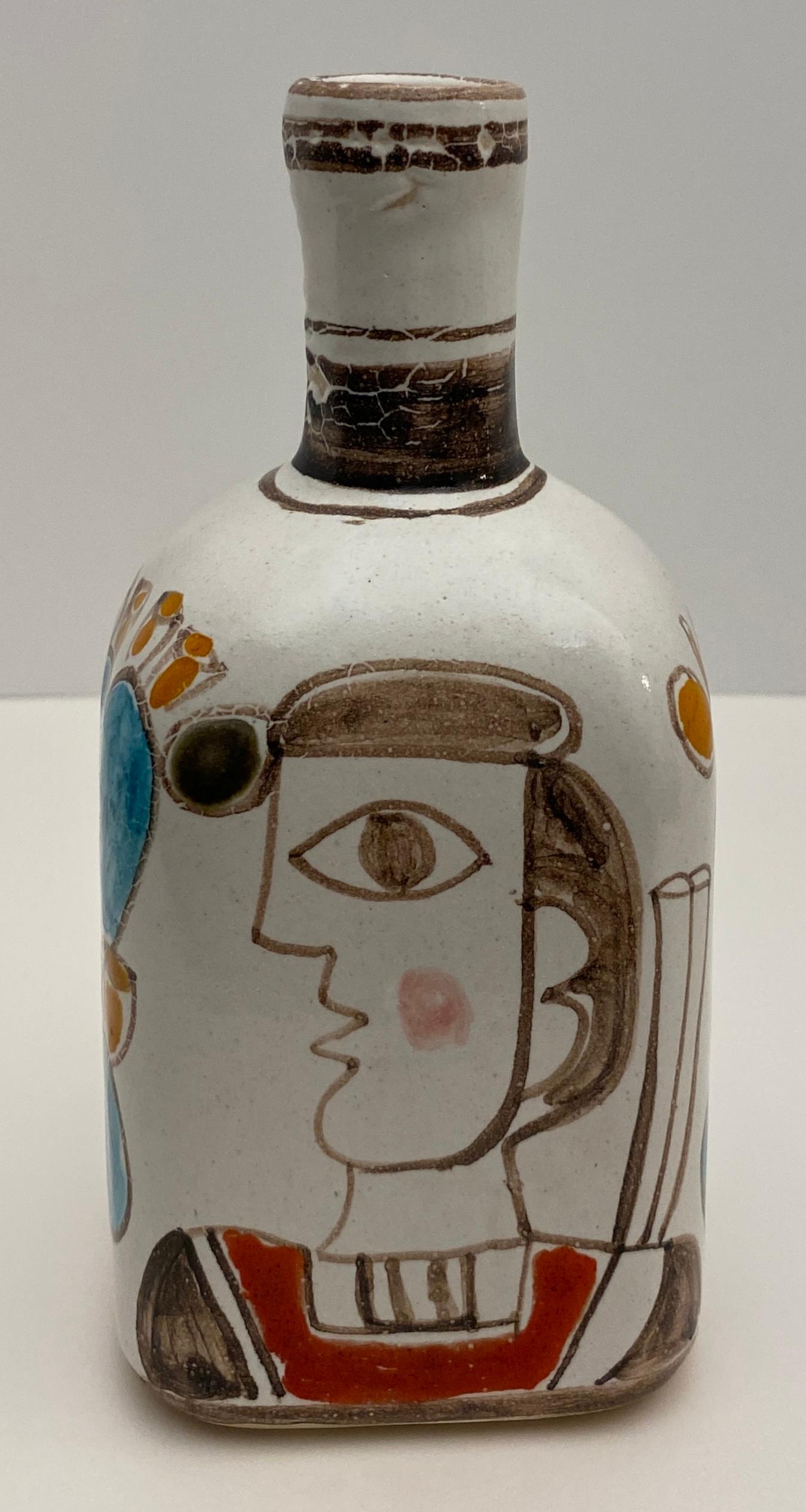 Desimone, handbemalte Keramikvase (Moderne der Mitte des Jahrhunderts) im Angebot