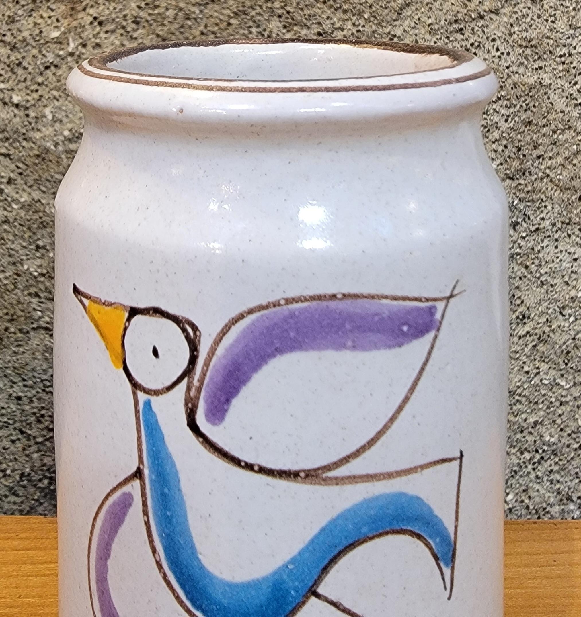 Jarrón de cerámica pintado a mano DeSimone Italiano en venta