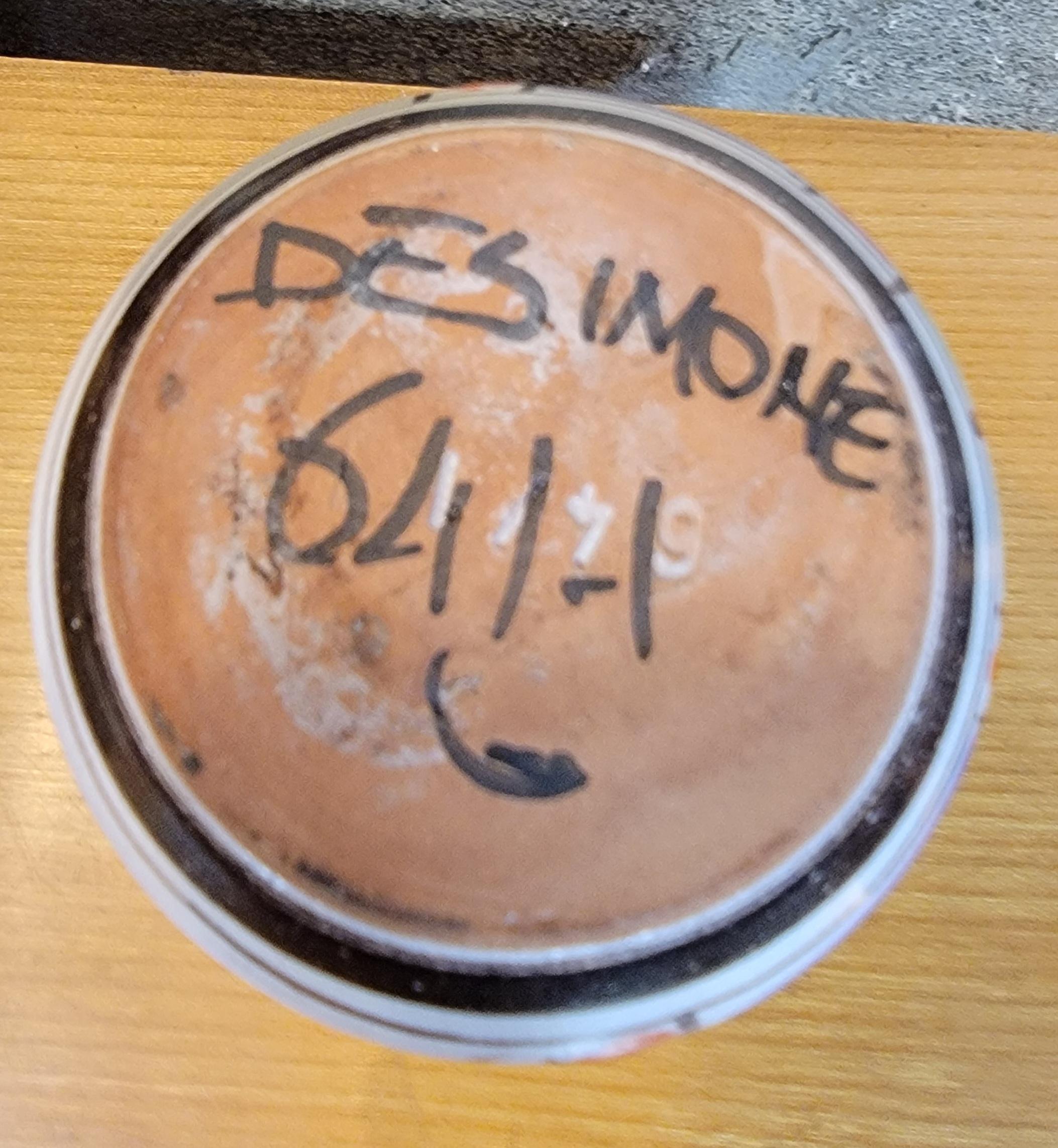 Jarrón de cerámica pintado a mano DeSimone en Bueno estado para la venta en Fulton, CA