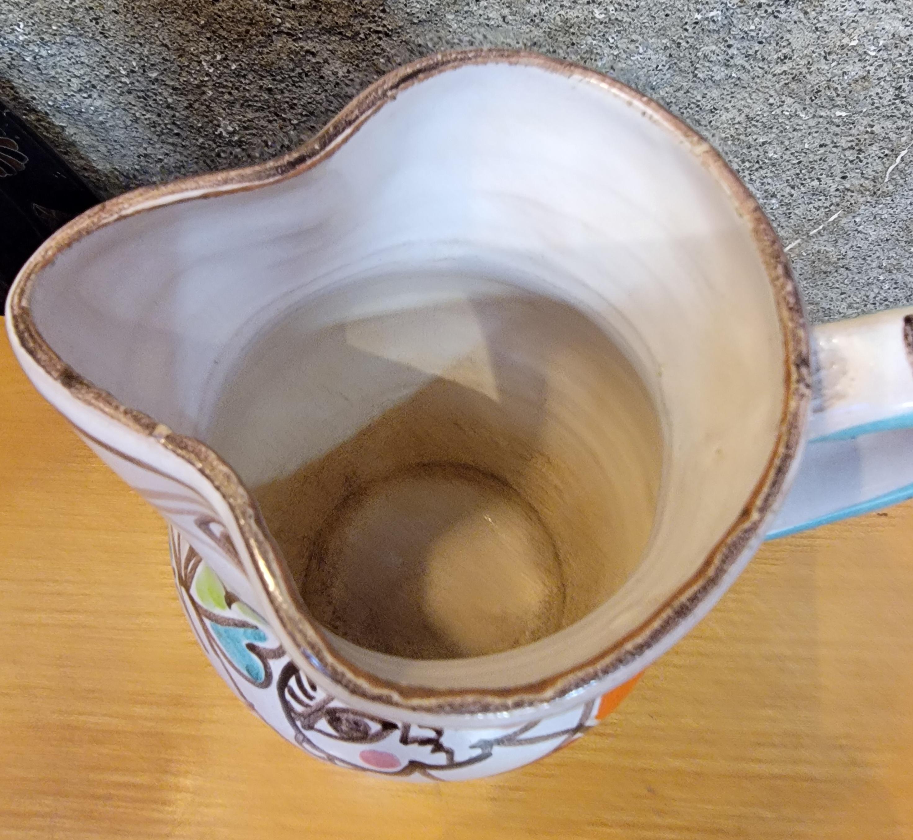 Jarra de agua de cerámica pintada a mano DeSimone en Bueno estado para la venta en Fulton, CA