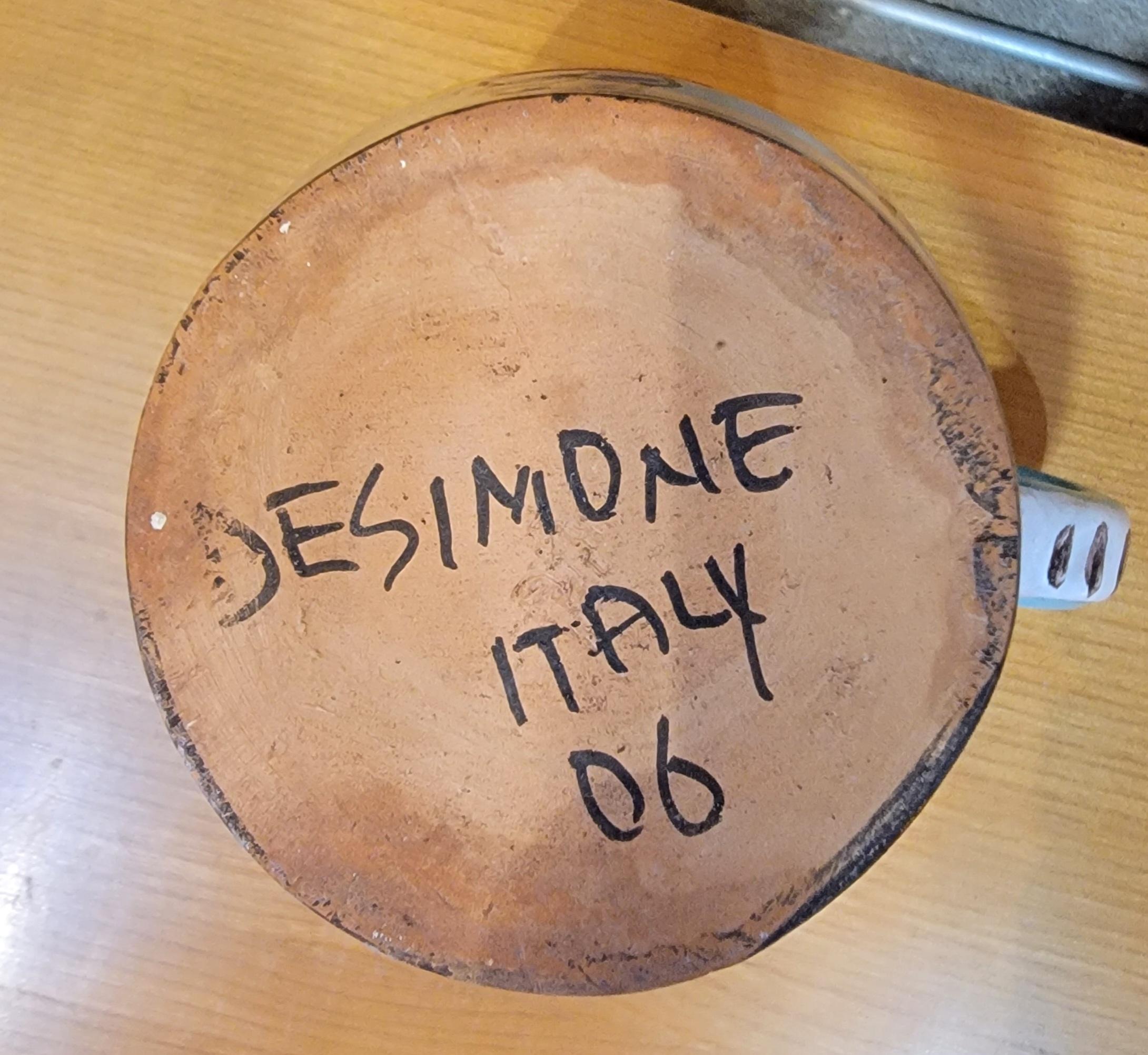Jarra de agua de cerámica pintada a mano DeSimone Cerámico en venta