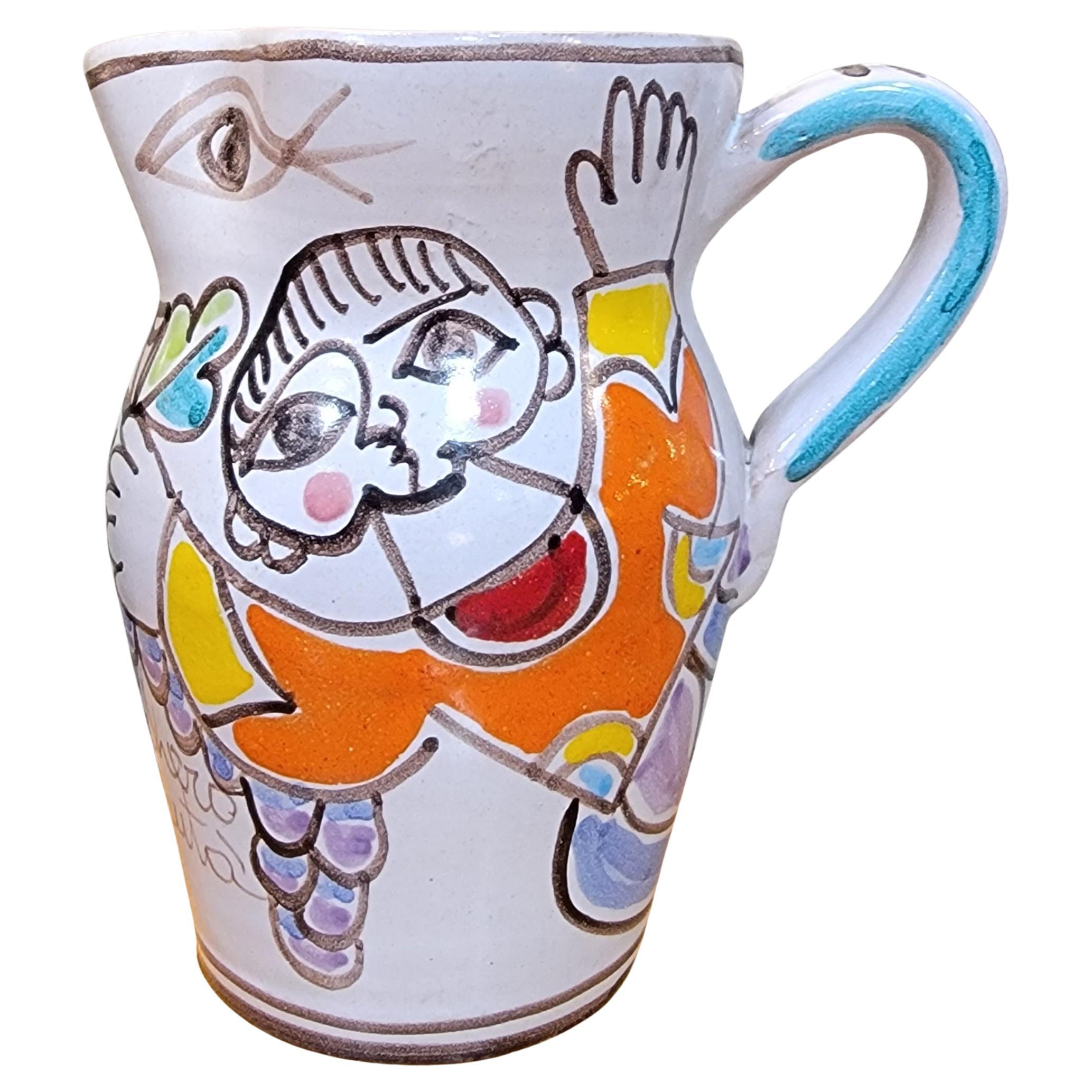 DeSimone Hand Painted Ceramic Water Jug