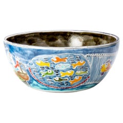 Desimone Italian Paint Decorated Ceramic Bowl With Fish