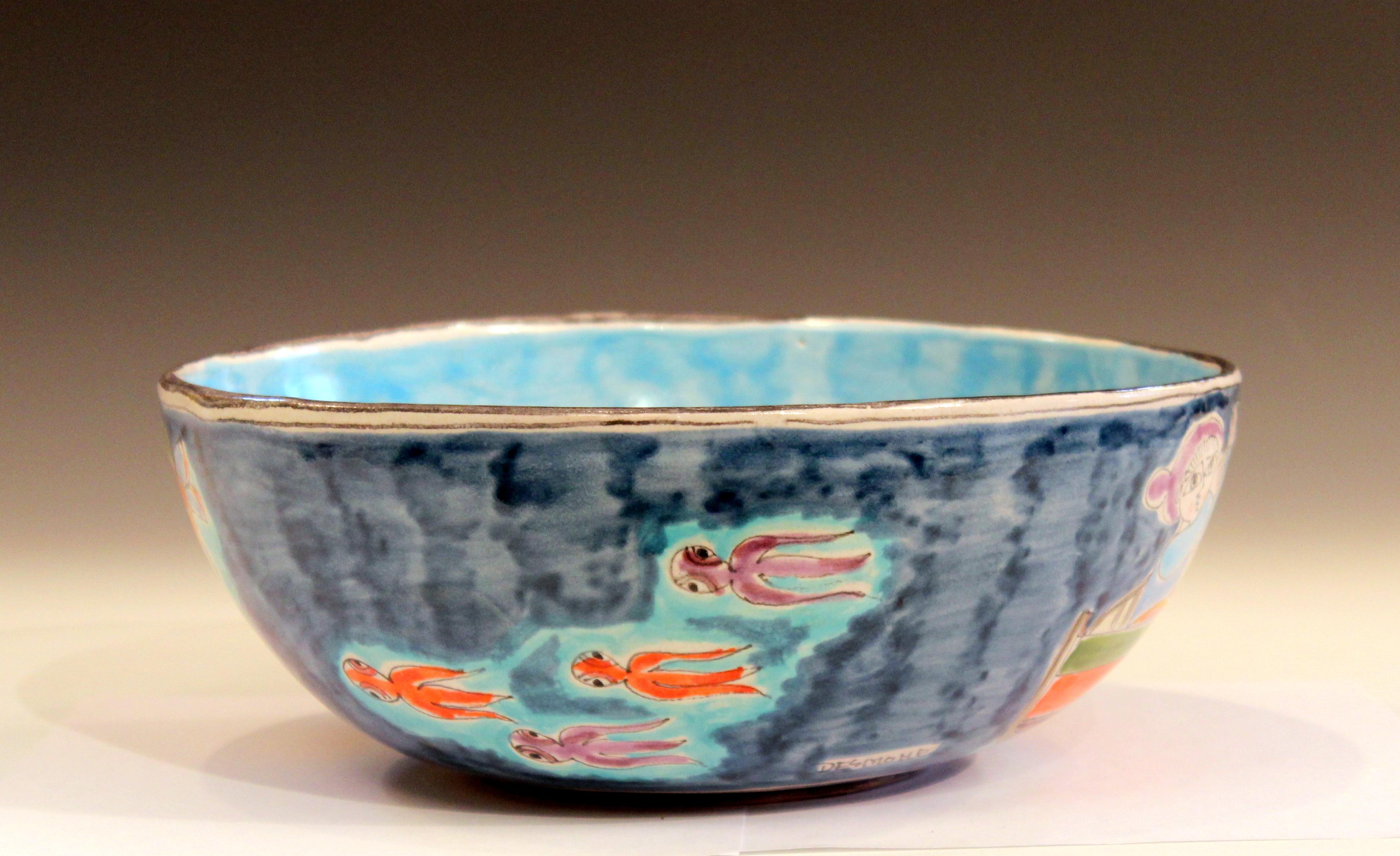 Mid-Century Modern DeSimone Italian Pottery Centerpiece Bowl Ceramic Vintage