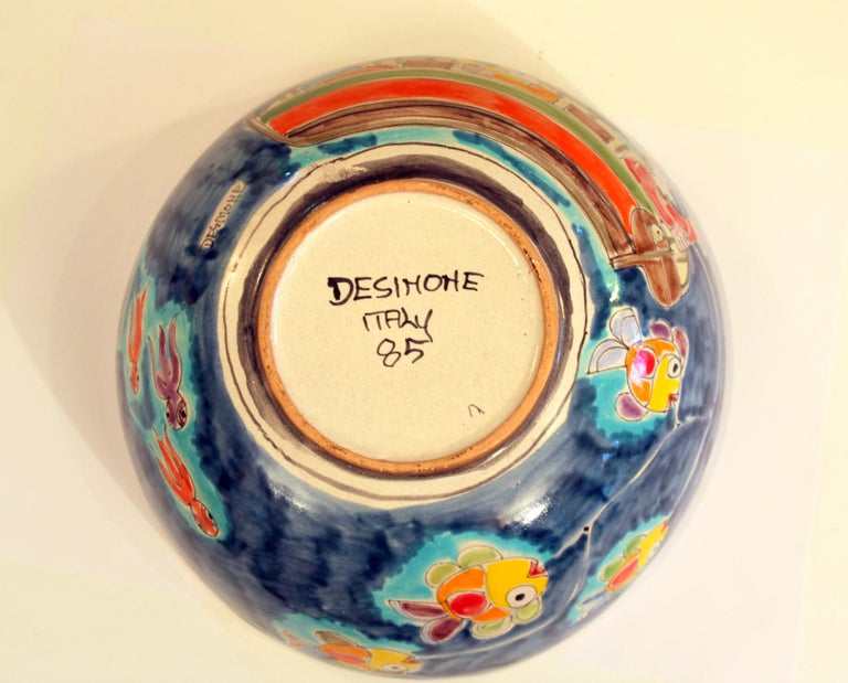 DeSimone Italian Pottery Centerpiece Bowl Ceramic Vintage at 1stDibs