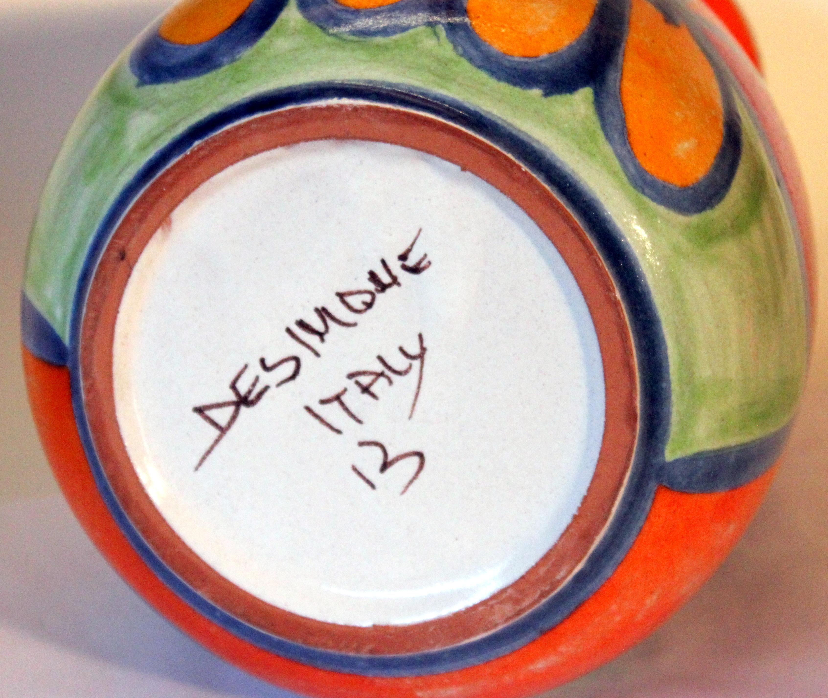 DeSimone Italian Pottery Vase Picasso Cubist Style Vintage 1