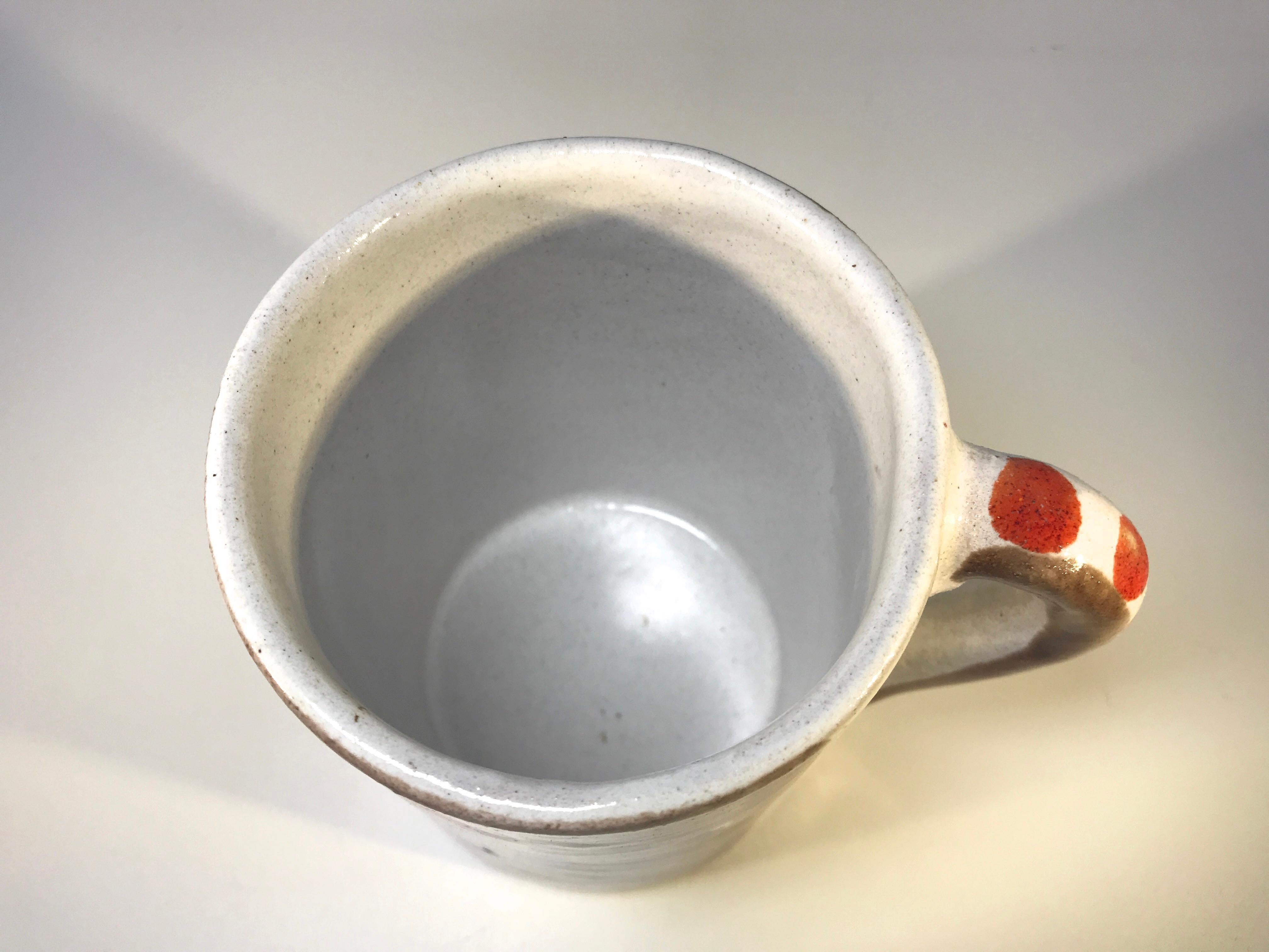 DeSimone of Italy, Hand Painted Chirpy Bird Ceramic Mid-Century Coffee Mug c1960 In Good Condition In Rothley, Leicestershire