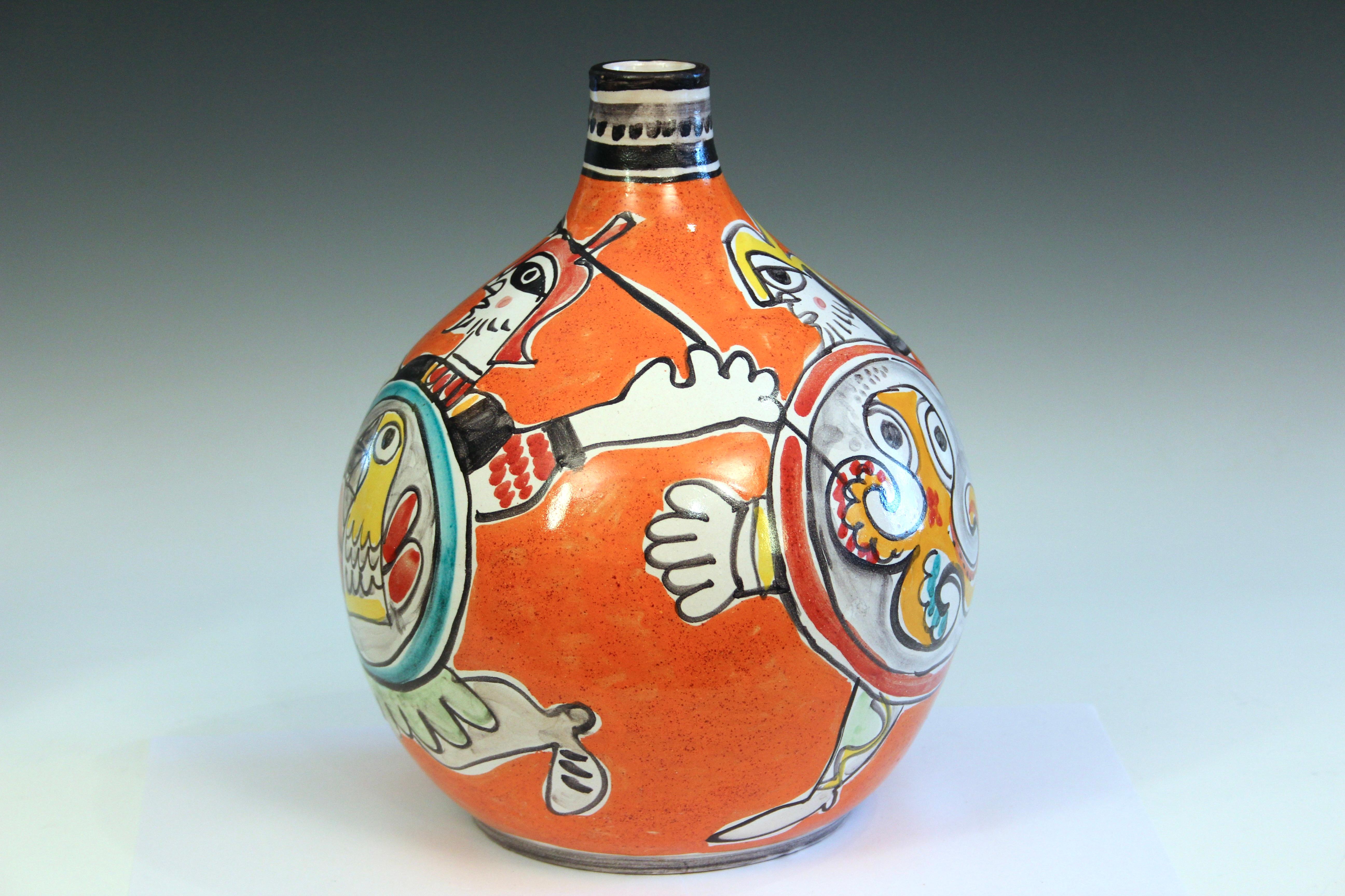 DeSimone Pottery Vase Pirate Warrior Italian Raymor Picasso Style 2