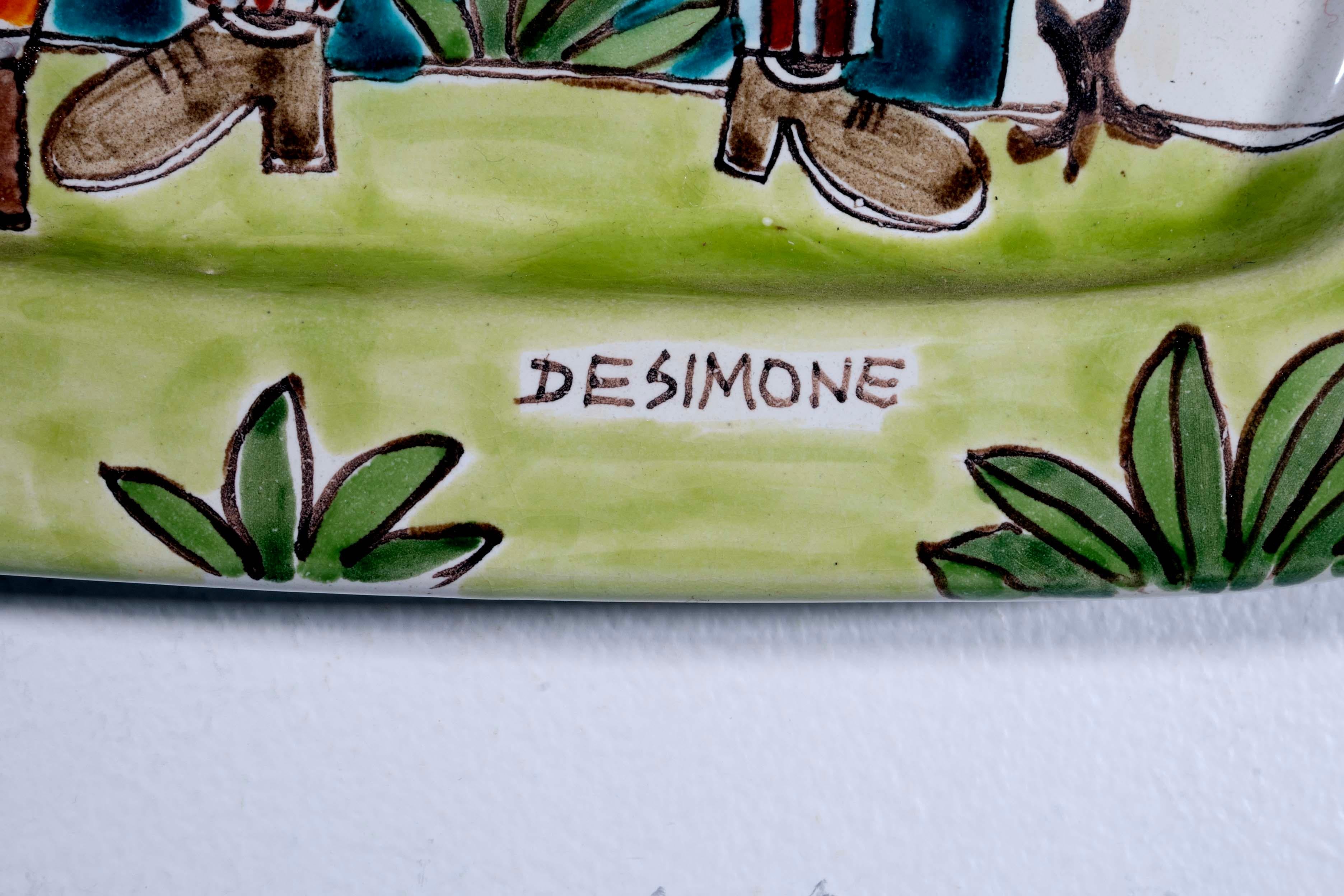 Desimone Vineyard Wine Makers Signed and Numbered #415 Italy Ceramic Platter 1