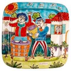 Desimone Vineyard Wine Makers Signed and Numbered #415 Italy Ceramic Platter