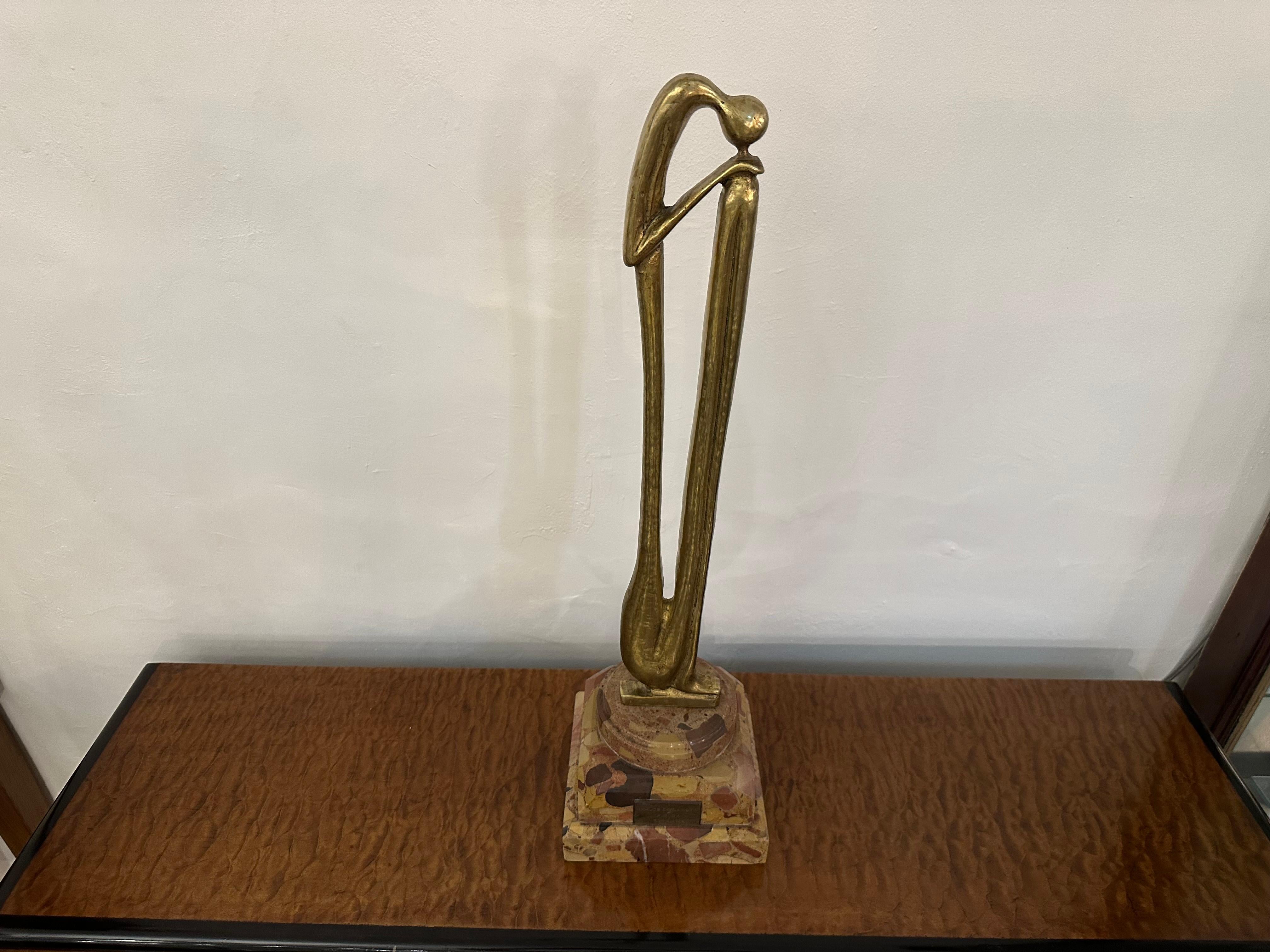 Design: Carlos de Lamota,  Materiali: Bronzo e marmo, Stile: Art Deco in vendita 10