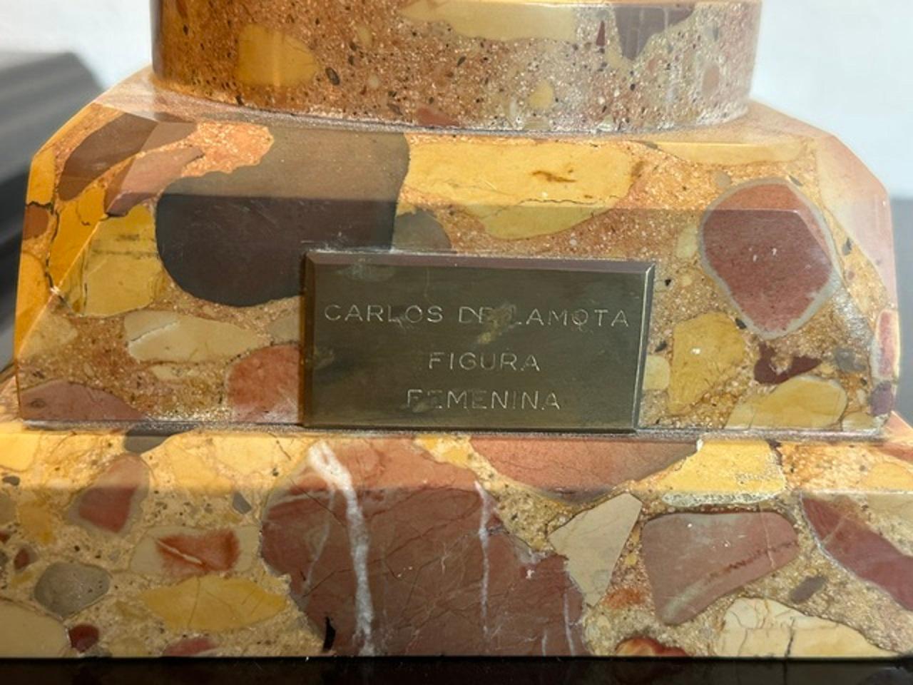 Argentino Design: Carlos de Lamota,  Materiali: Bronzo e marmo, Stile: Art Deco in vendita