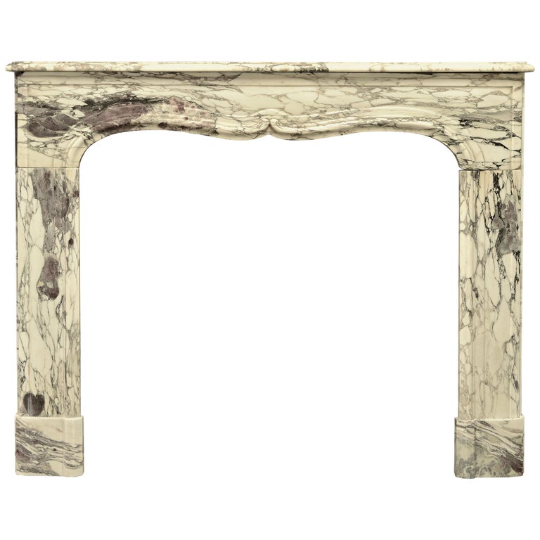 Desirable Antique Fireplace Mantel In Breche Violet Marble At 1stdibs