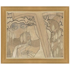 Desire and Satisfaction, after Dutch Art Deco Pastel by Jan Toorop