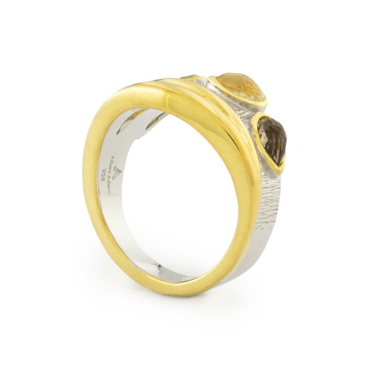 For Sale:  Desire Cocktail Ring in 18K White Gold and Yellow Gold in Topaz 3