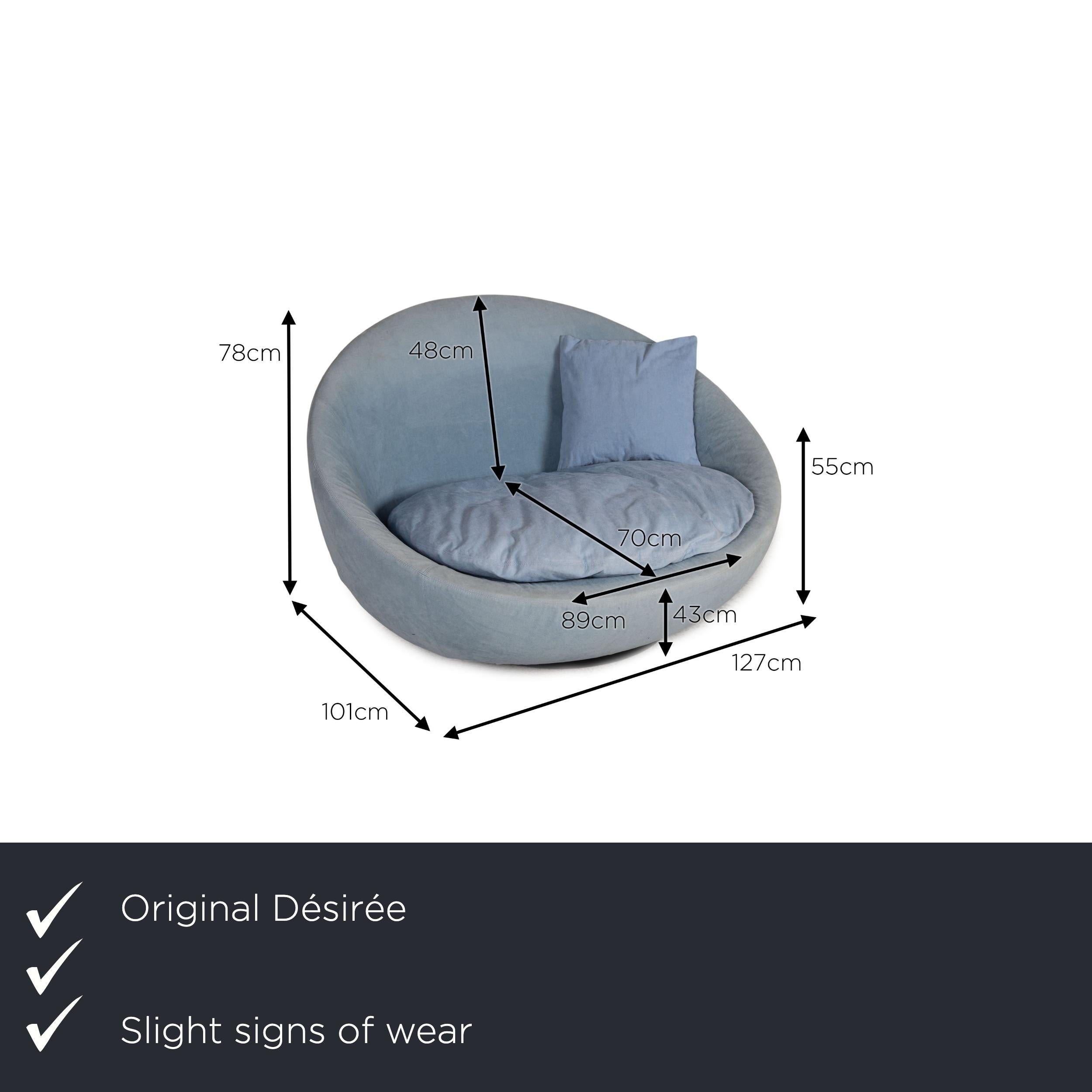 We present to you a Désirée Lacoon island fabric sofa blue two-seater couch.

Product measurements in centimeters:

depth: 101
width: 127
height: 78
seat height: 43
rest height: 55
seat depth: 70
seat width: 89
back height: 48.
 
 