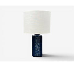 Désirée Stentøj, Blue Glazed Stoneware, Large Table Lamp, Denmark, 1970s