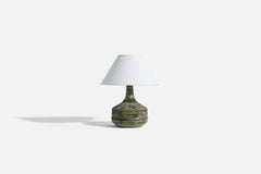 Desiree Stentøj, Table Lamp, Green-Glazed Stoneware, Denmark, 1960s