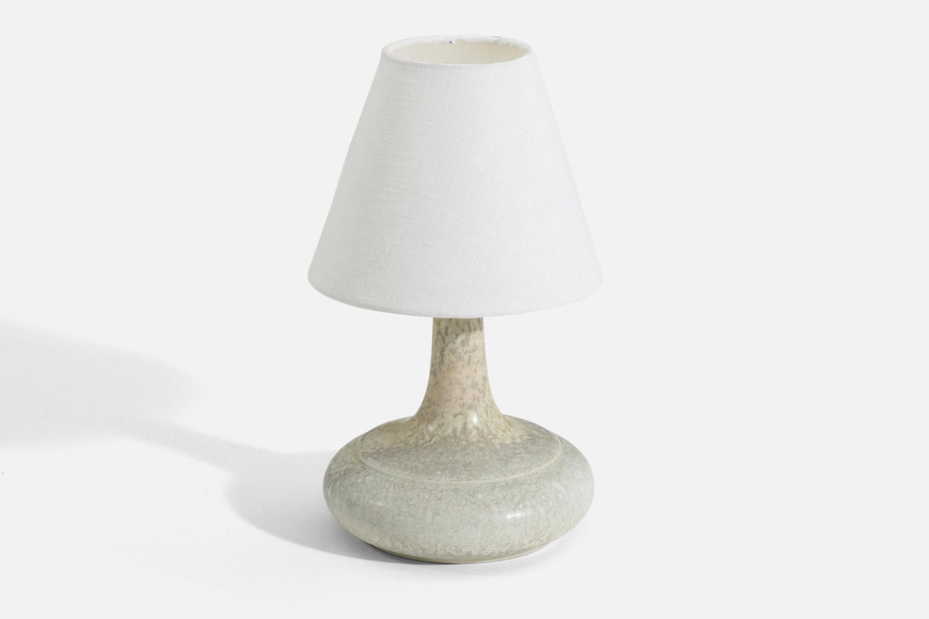 Mid-Century Modern Desiree Stentøj, Table Lamp, Grey-Glazed Stoneware, Denmark, 1960s For Sale