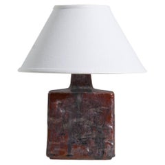 Desiree Stentøj, Table Lamp, Red-Glazed Stoneware, Denmark, c. 1960s