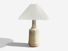 Desiree Stentöj, Table Lamp, White Glazed Stoneware, Denmark, 1960s