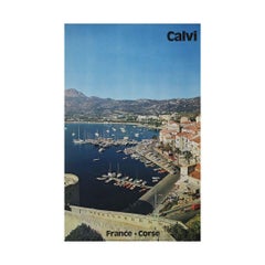 1966 original travel poster by Desjobert : Calvi France Corse
