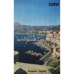 1966 original travel poster by Desjobert : Calvi France Corse