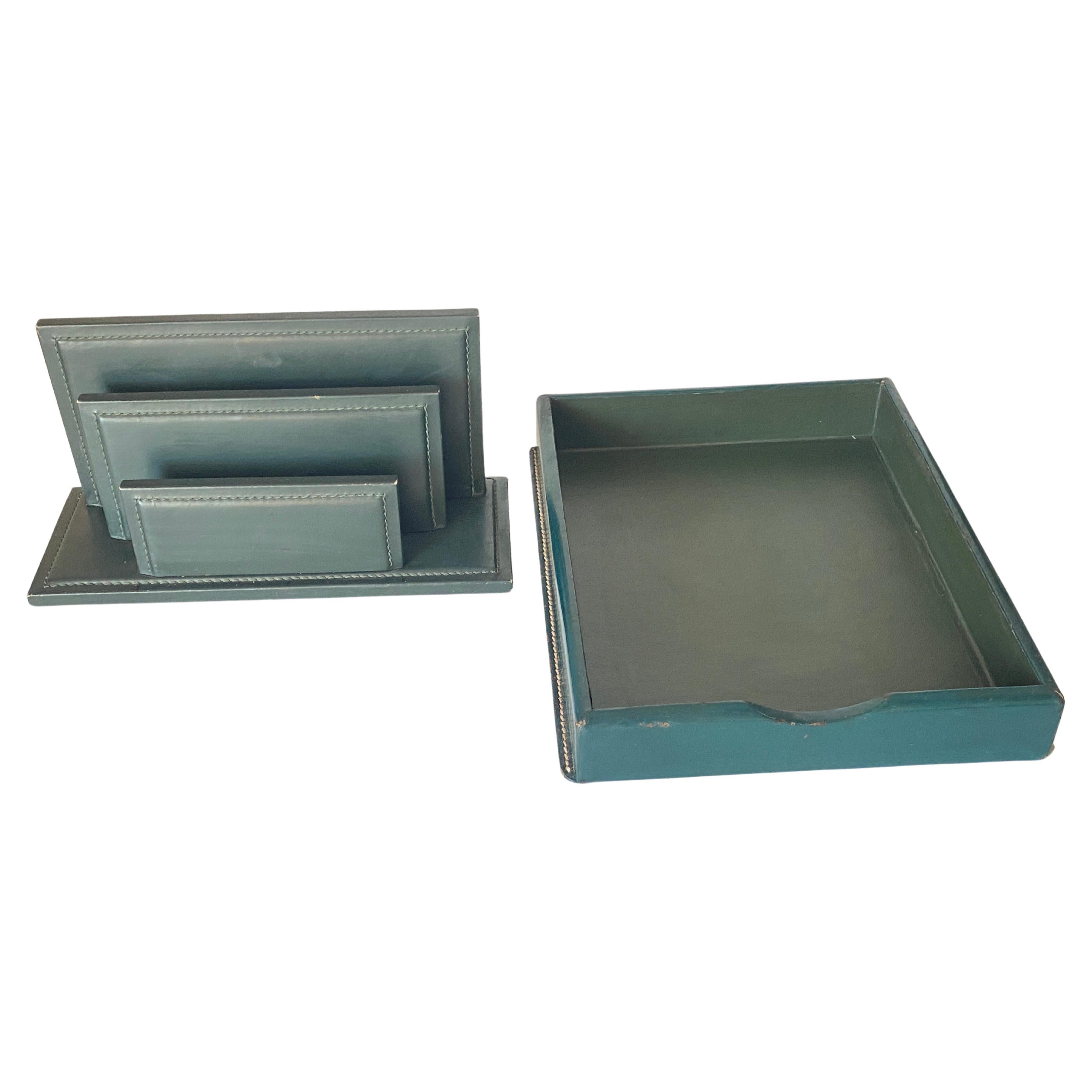 Desk Accessories, Letter Holder by Jacques Adnet and Letter Tray Paper Holder For Sale