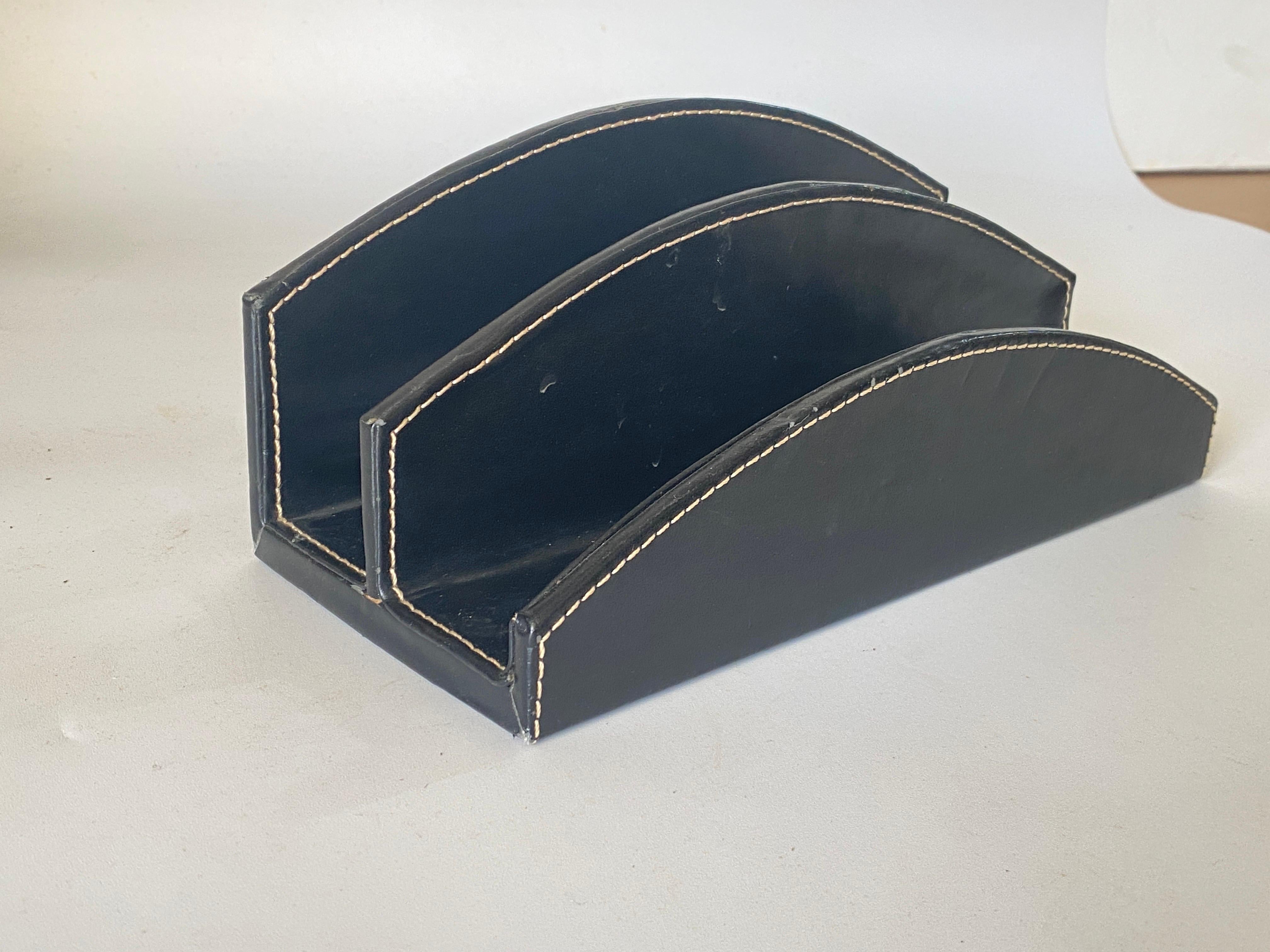 Mid-20th Century Desk Accessories, Letter Holder by Jacques Adnet, France, 1940 For Sale