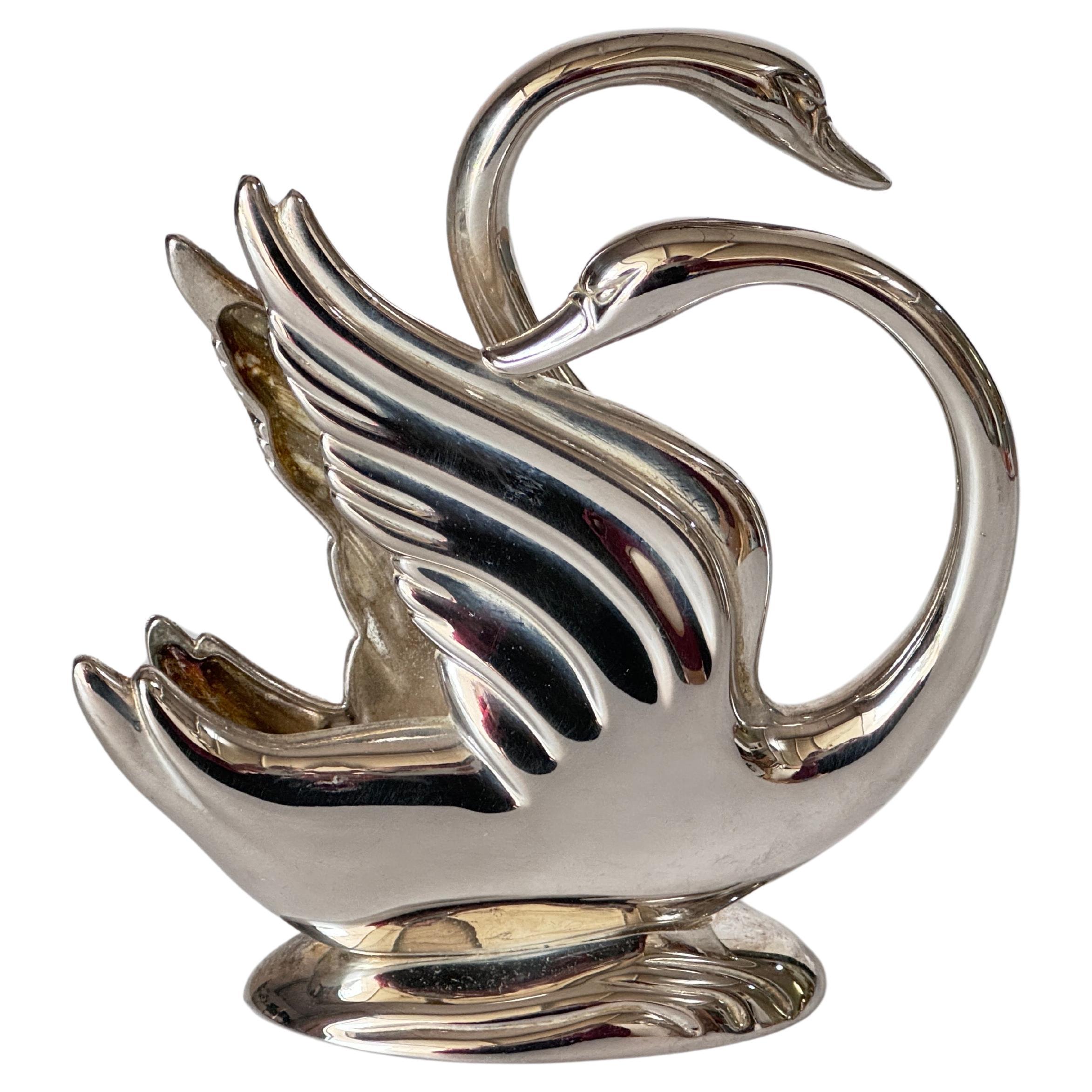 Desk Accessories Letter Holder  Swans  Silver plated Color France 20th Century