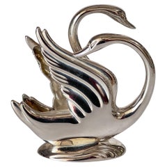 Used Desk Accessories Letter Holder  Swans  Silver plated Color France 20th Century