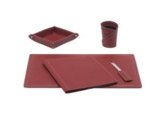 Ensemble d'accessoires de bureau en cuir ASCANIO, 5 pièces