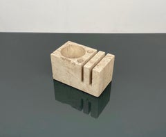 Schreibtischzubehör aus Travertin, Fratelli Mannelli zugeschrieben, Italien, 1970er Jahre