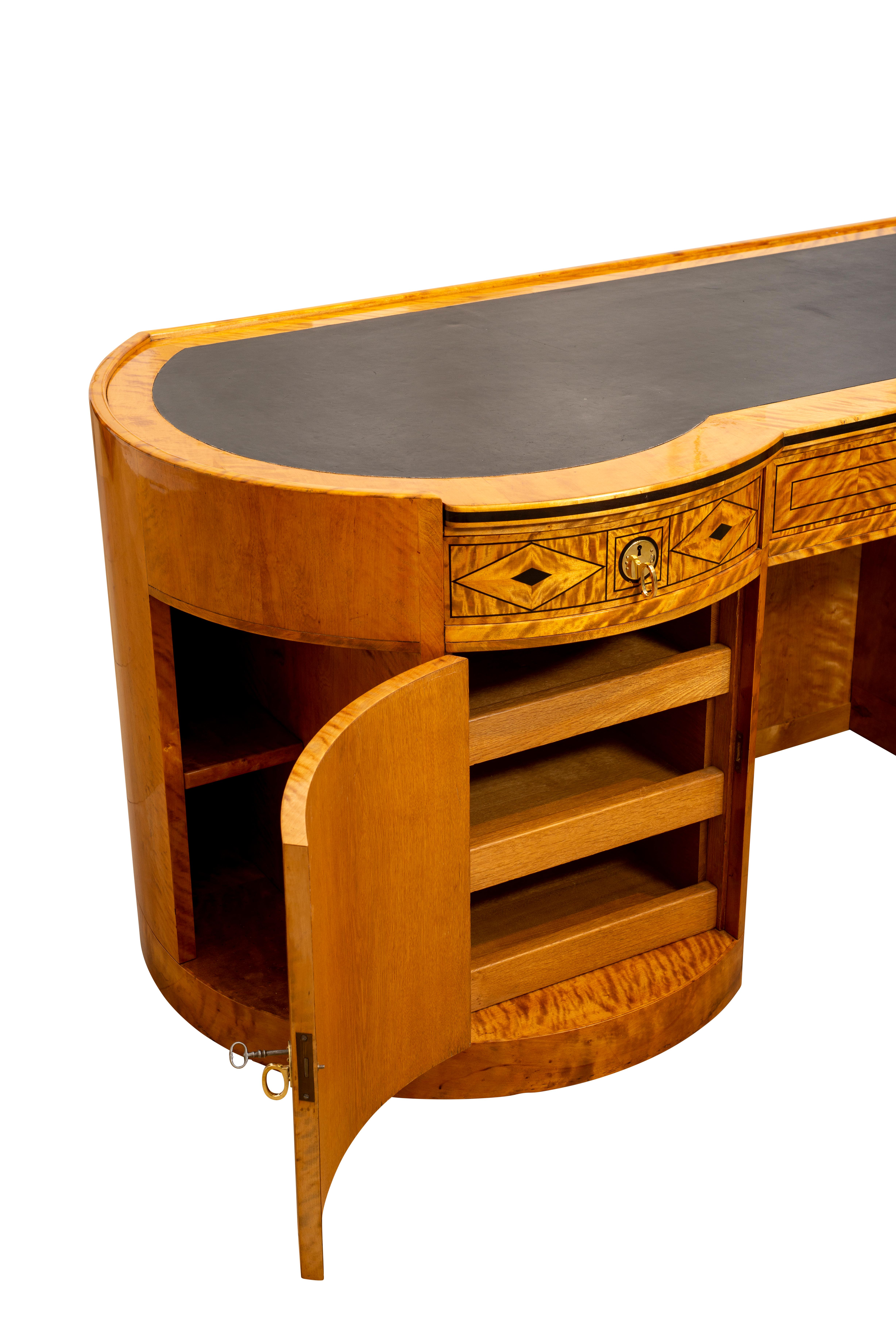 Early 20th Century Desk and Armchair Bruno Paul Austrian Jugendstil Birch and Pearwood circa 1907 For Sale