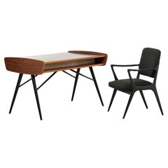 Retro Desk and chair-Alfred Hendrickx-Mid 20th Century
