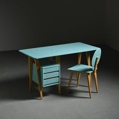 Desk and chair by André Sornay, Sornay Meubles Lyon 1955