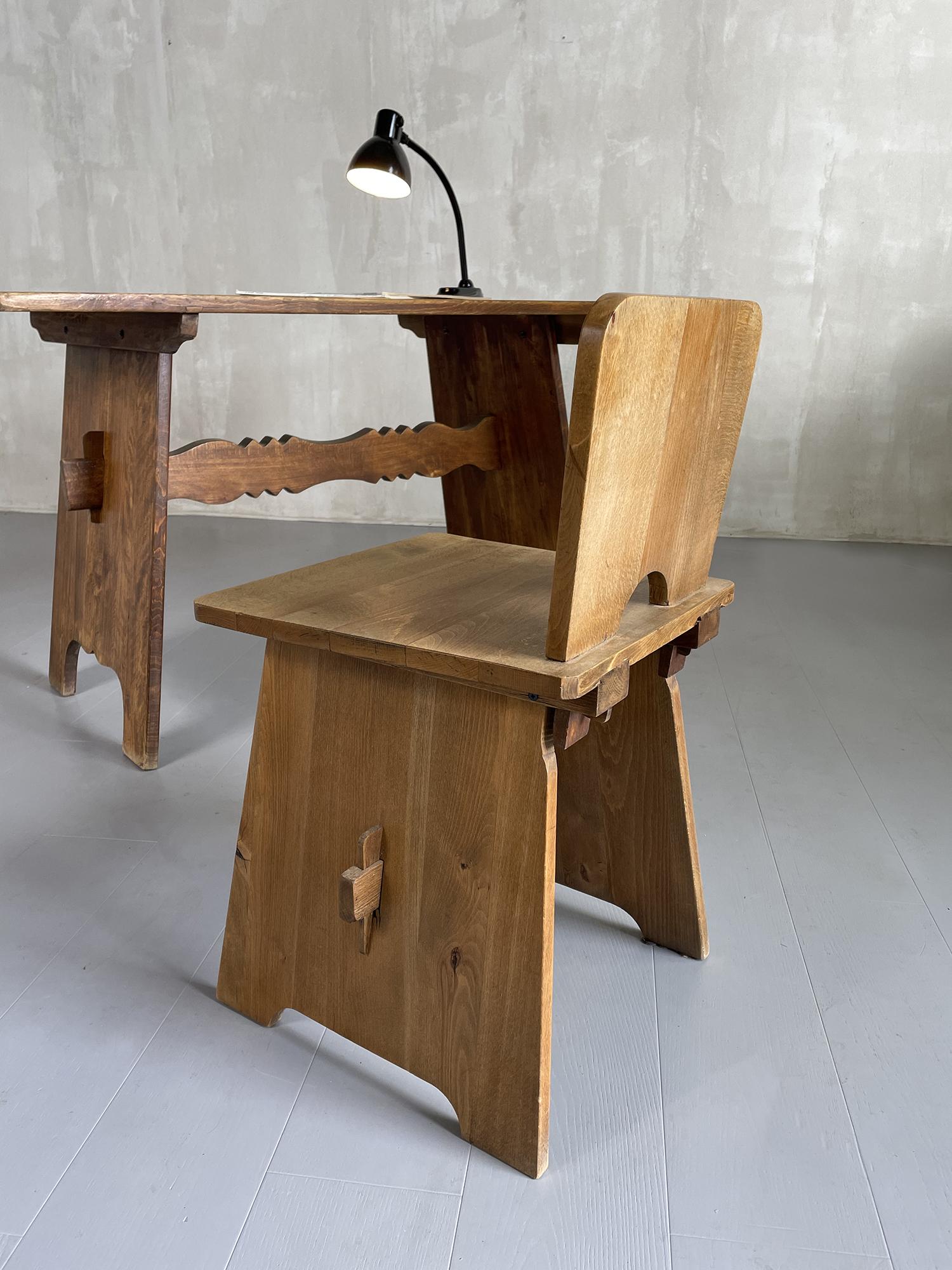 Country Desk and Chair, Germany, 1945 For Sale