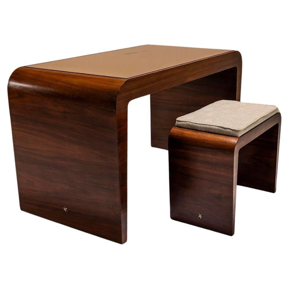 Escritorio y taburete de Gio Ponti para Fontana Arte, Italia 1938