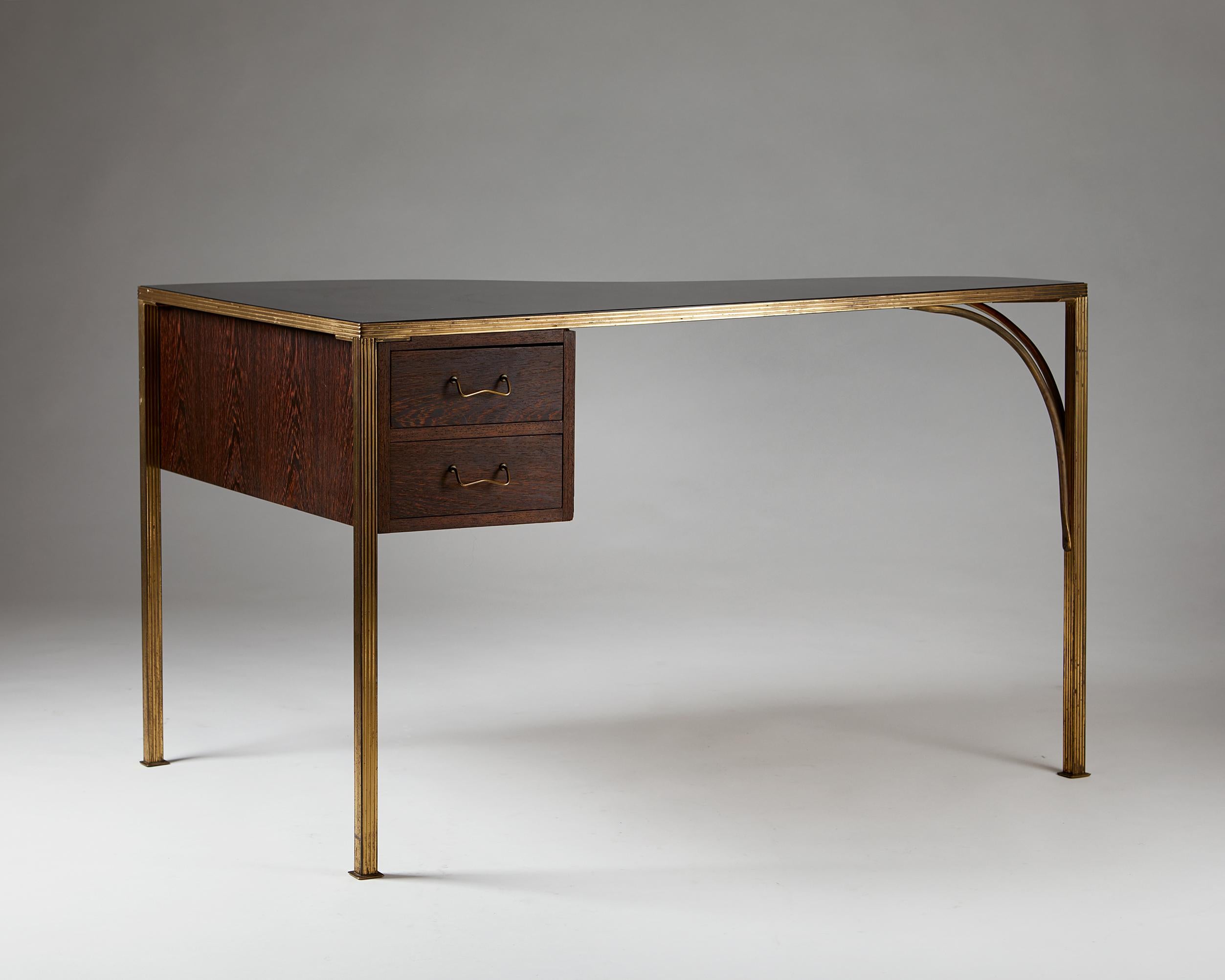 Scandinavian Modern Desk, Anonymous for Lysberg, Hansen & Therp, Denmark, 1940s-1950s