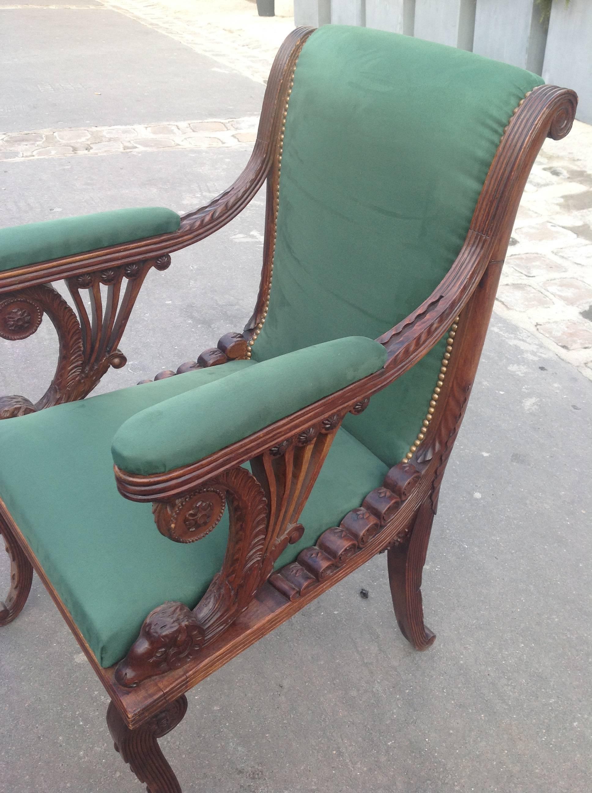 Desk Armchair 19th Century In Excellent Condition For Sale In Saint-Ouen, FR