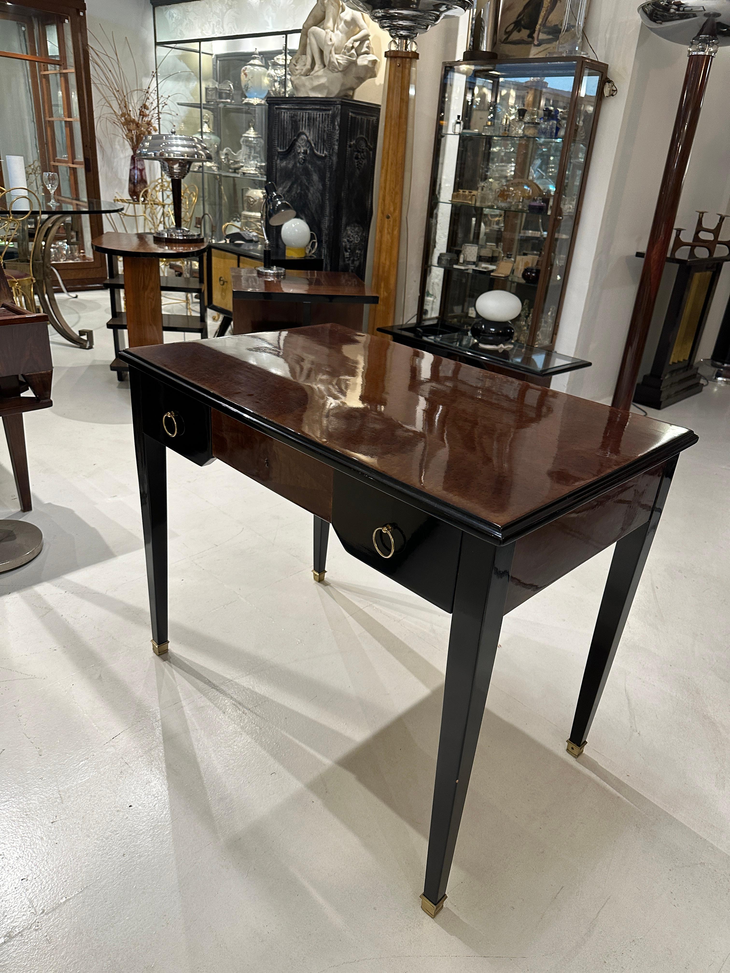 Desk Art Deco, 1920, France, Materials: Wood and Bronze For Sale 5