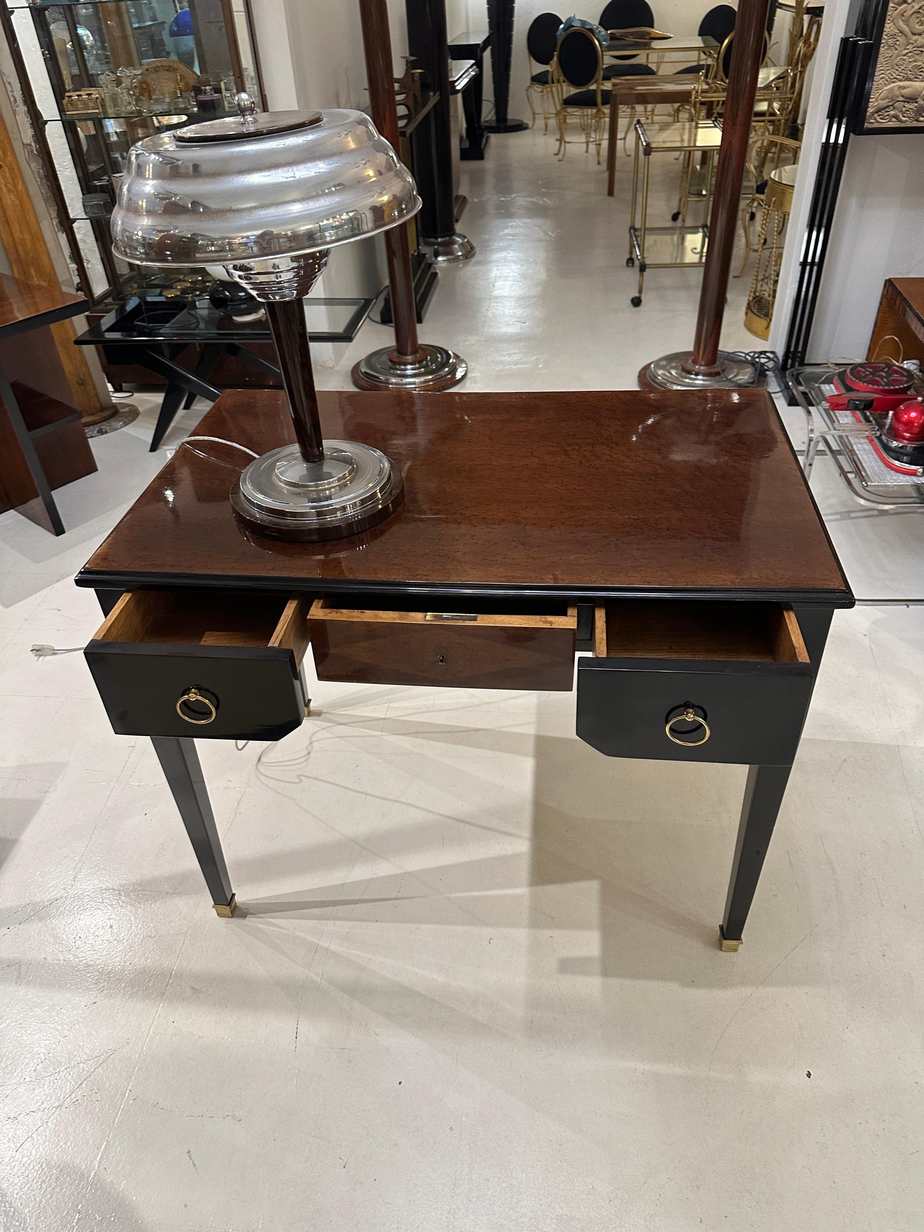 Desk Art Deco, 1920, France, Materials: Wood and Bronze For Sale 10