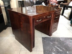 Schreibtisch Art Deco, 1940, Materialien: Holz und Bronze, Hergestellt in Frankreich