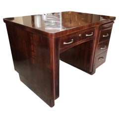 Used Desk Art Deco, 1940, Materials: Wood and Bronze, Made in France