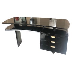 Desk Art Deco, 1940, Materials: Wood and Bronze, Made in France