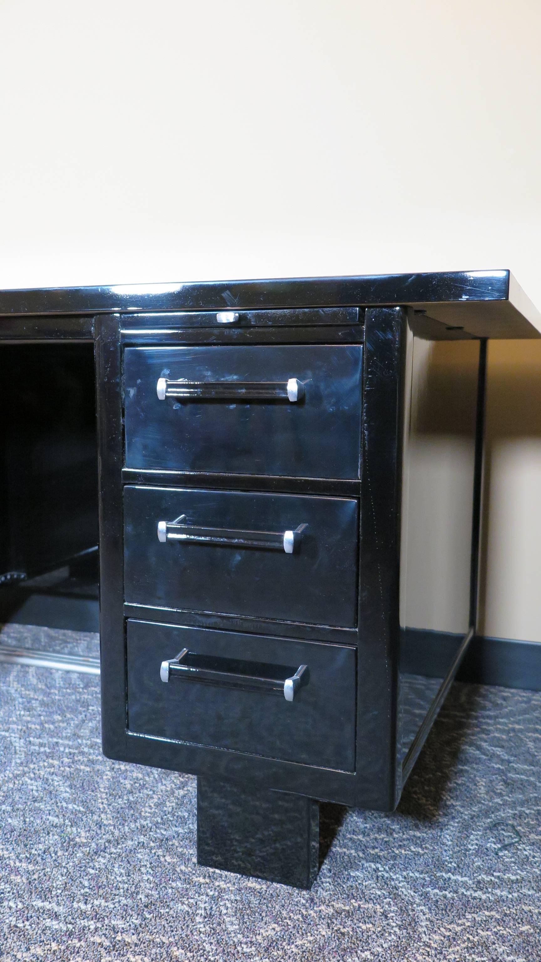 Mid-20th Century Desk Art Deco Black Lacquer