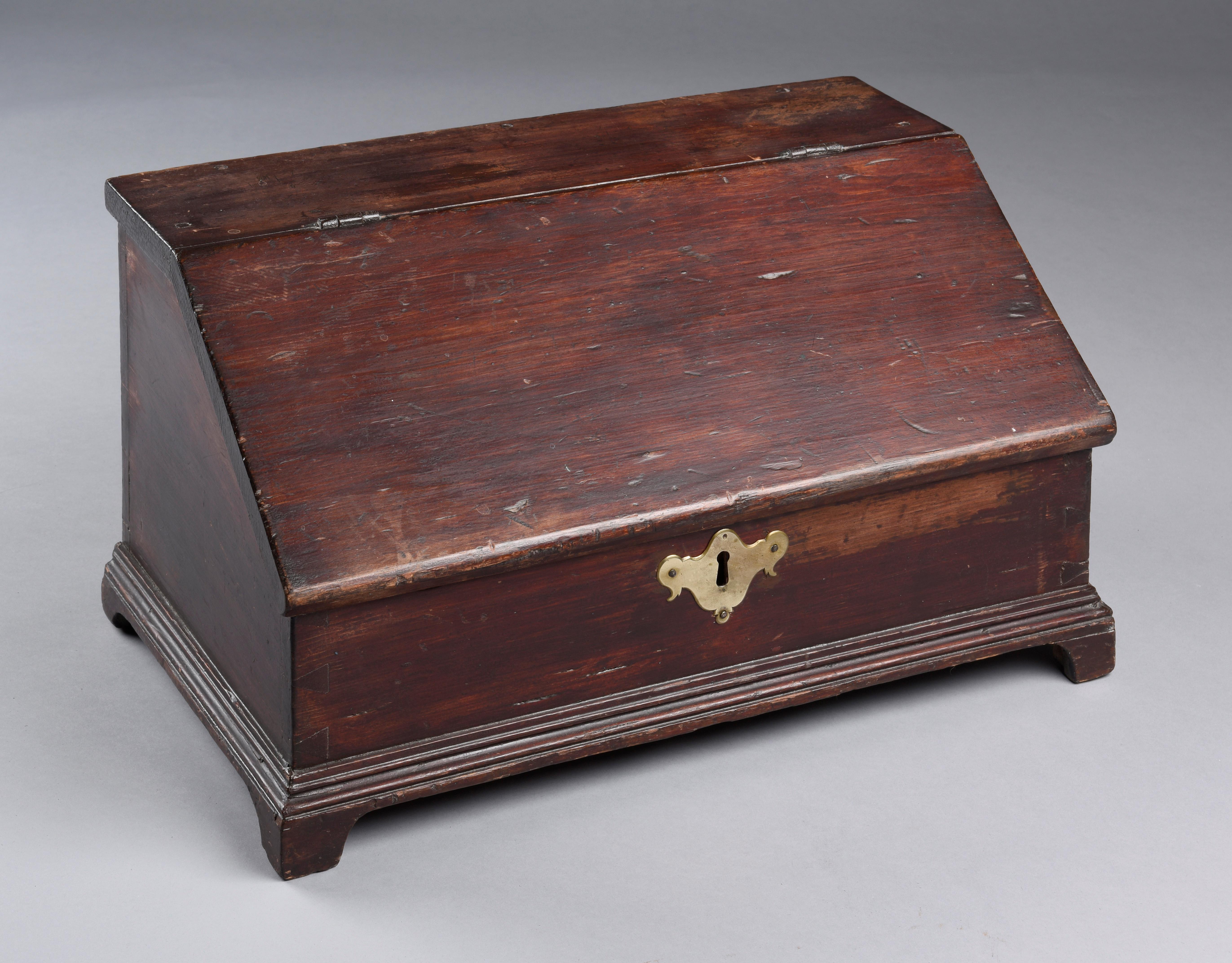 Queen Anne Desk Box with Wonderful Scalloped Interior For Sale